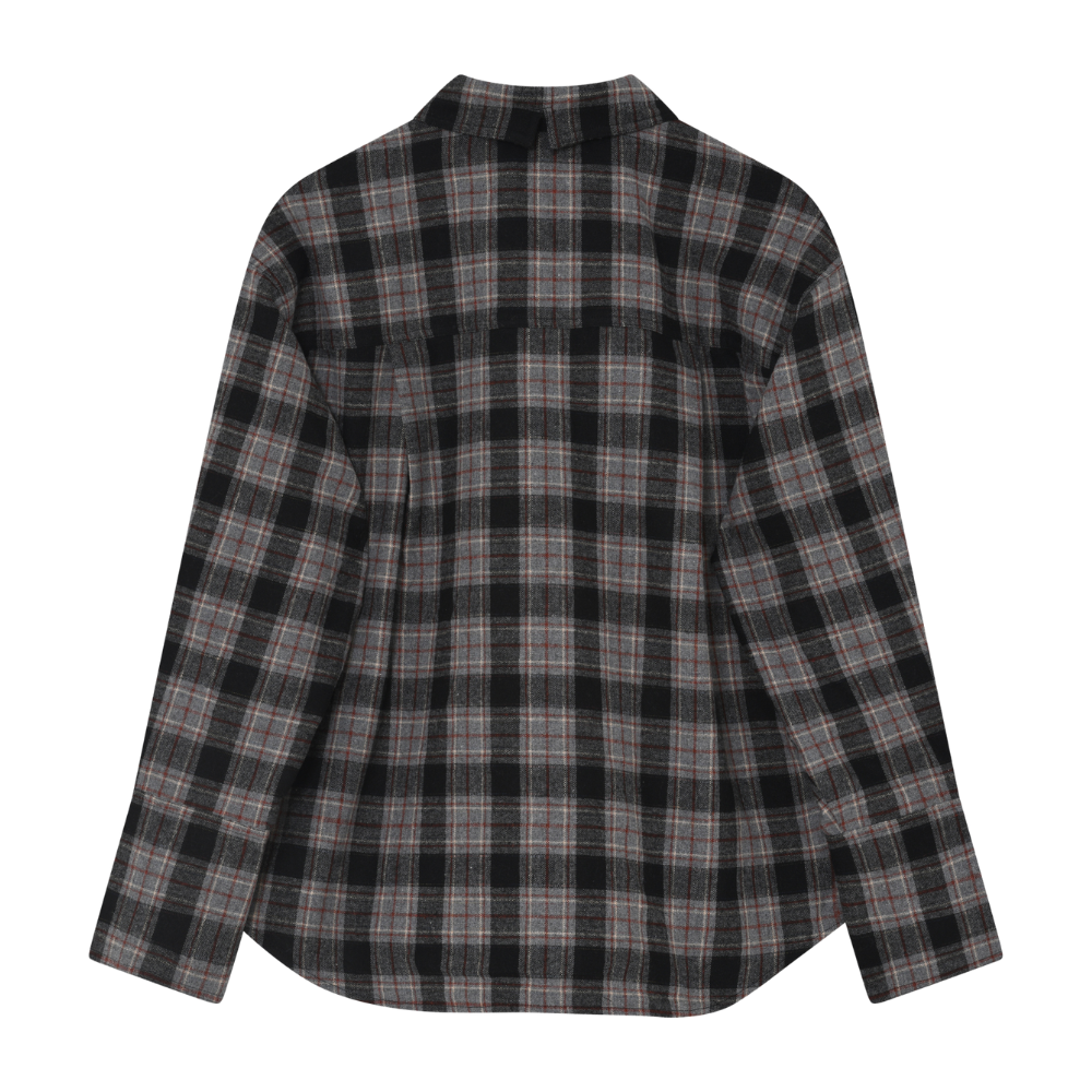 Henri Flannel Luxe skjorte - 194104 EBONY